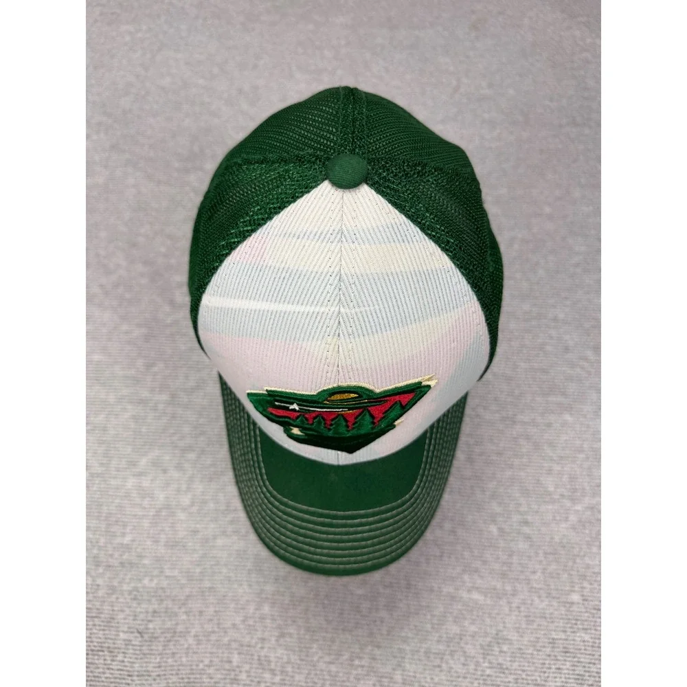 Minnesota Wild Reebok NHL‎ Face Off Trucker Hat Green White FitMax 70 L/XL